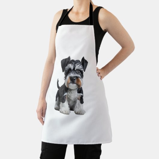 Tablier Adorable HD miniature Schnauzer Portrait de chiot  (Insitu)