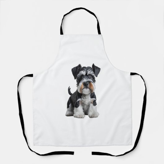 Tablier Adorable HD miniature Schnauzer Portrait de chiot  (Recto)