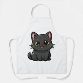 Tablier Adorable Kawaii Chat Noir (Recto)