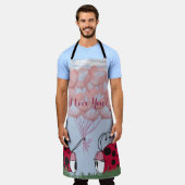 Tablier Adorable Ladybug Avec Joli Bouquet De Balloon Rose (Porté)