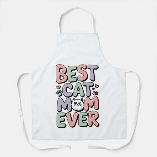 Tablier Adorable Meilleur Chat Maman Jamais Tout-En-Tout I (Recto)