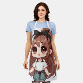 Tablier Adorable mignonne fille de dessin (Porté)