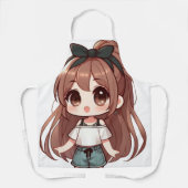 Tablier Adorable mignonne fille de dessin (Recto)