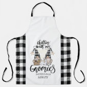 Tablier Adorable mignonne Gnomes Black Buffalo Plaid (Recto)