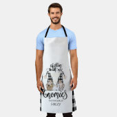 Tablier Adorable mignonne Gnomes Black Buffalo Plaid (Porté)