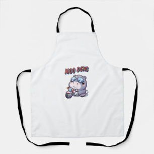 Tablier adorable Moo Deng bébé gros hippopotamus Tank T