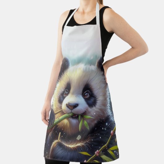 Tablier Adorable Ours De Panda Mangeant Bambou (Insitu)