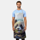 Tablier Adorable Ours De Panda Mangeant Bambou (Porté)