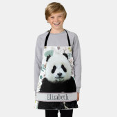 Tablier Adorable Panda Ours Nom Turquoise Enfants Animal (Porté)