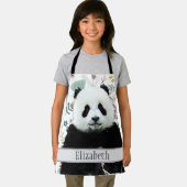 Tablier Adorable Panda Ours Nom Turquoise Enfants Animal (Insitu)