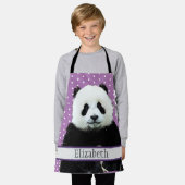 Tablier Adorable Panda Ours Nom Turquoise Enfants Animal (Porté)