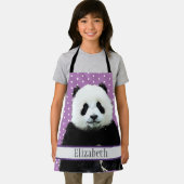 Tablier Adorable Panda Ours Nom Turquoise Enfants Animal (Insitu)