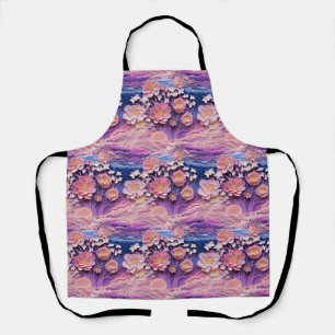 Tablier Adorable Pink Purple Pastel Floral Cutout Motif