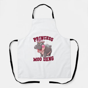 Tablier Adorable PRINCESS MOO DENG Baby Hippo fille Dabbin