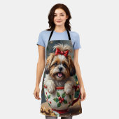 Tablier Adorable Shih Tzu Dog in Christmas Mug Cozy Art (Porté)