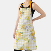 Tablier Adult Large Apron yellow rose florale (Insitu)