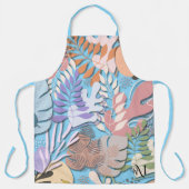 Tablier Adulte : Feuilles Abstraits (bleu) (Recto)