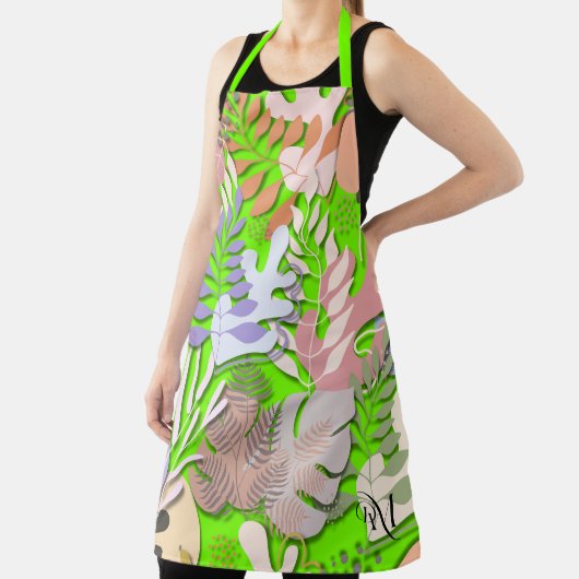 Tablier Adulte : Feuilles Abstraits (vert) (Insitu)