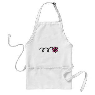 Tablier adulte fleur marguerite rose en long et en