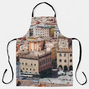 Tablier Aerial view of Piazza Maggiore square and San Petr