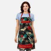 Tablier Aéroport Abstrait de brosse d'hiver avec nom perso (Porté)