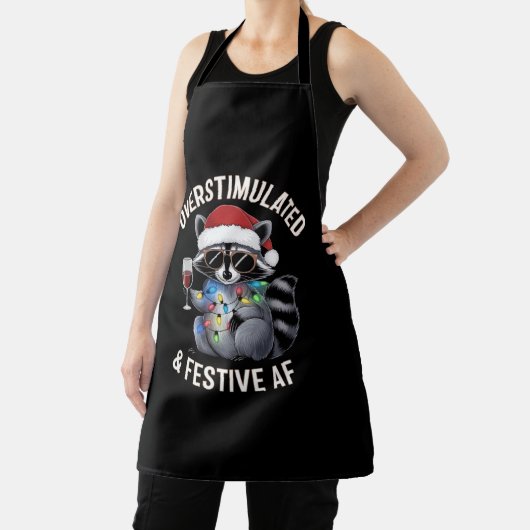 Tablier AF Raccoon Espresso Lover surstimulé et festif (Insitu)