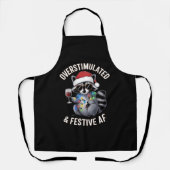 Tablier AF Raccoon Espresso Lover surstimulé et festif (Recto)