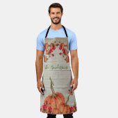 Tablier Affaire Leaves de Rustic Wood Autumn Orange Pumkin (Porté)