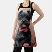 Tablier Affenpinscher avec des roses - Saint-Valentin (Insitu)