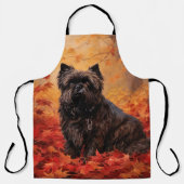 Tablier Affenpinscher en automne Feuilles automne Inspiré (Recto)