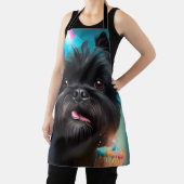 Tablier Affenpinscher fête le gâteau des ballons d'anniver (Insitu)