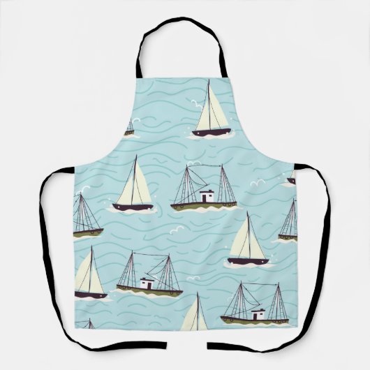 Tablier Affiche de motif de pêche nautique (Recto)