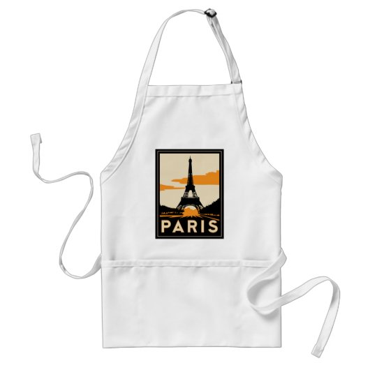 Tablier affiche de voyage d'art déco de Paris rétro (Devant)