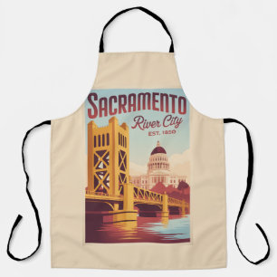 Tablier Affiche de voyage rétro Sacramento Californie 
