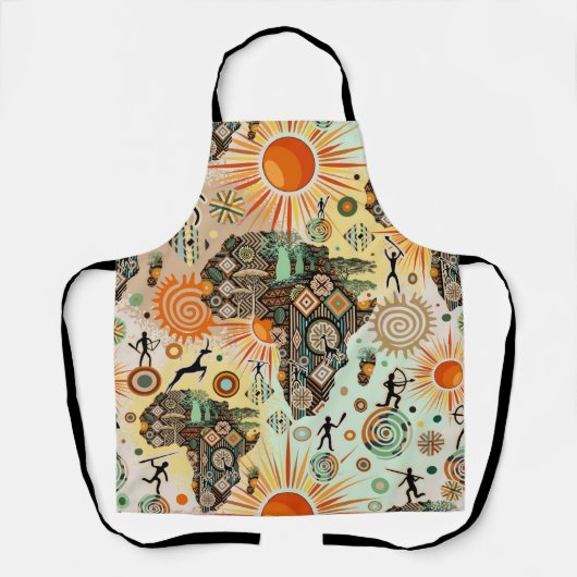 Tablier Africa Map Decorative Tribal Elements Pattern (Recto)