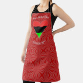 Tablier Africain Américain Drapeau Coeur Funky Personnalis (Insitu)