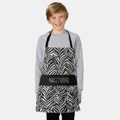 Tablier Africain Damask Subtil noir blanc Motif (Porté)