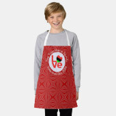 Tablier African American Red Letters LOVE Drapeau Personna (Porté)