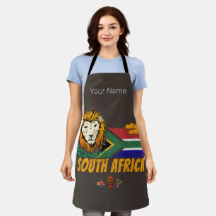 Tablier Afrique du Sud Vintage Lion Drapeau Safari Souveni