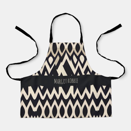 Tablier Afrique Marocco Vagues Motif d'or géométrique (Recto)