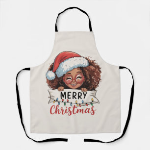 Tablier Afro-Américain Joyeux Noël Africain Noir