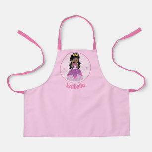 Tablier Afro-Américaine Princesse Fille Rose Personnalis