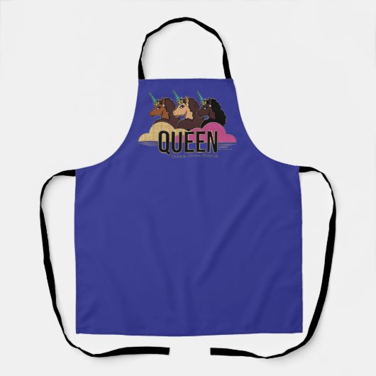 Tablier Afro Unicorn Queen Trio Design (Recto)