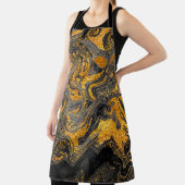 Tablier Agate Crystal. Suminagashi moderne futuriste. Swir (Insitu)