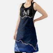 Tablier Agate de marbre bleu marine et argenté (Insitu)