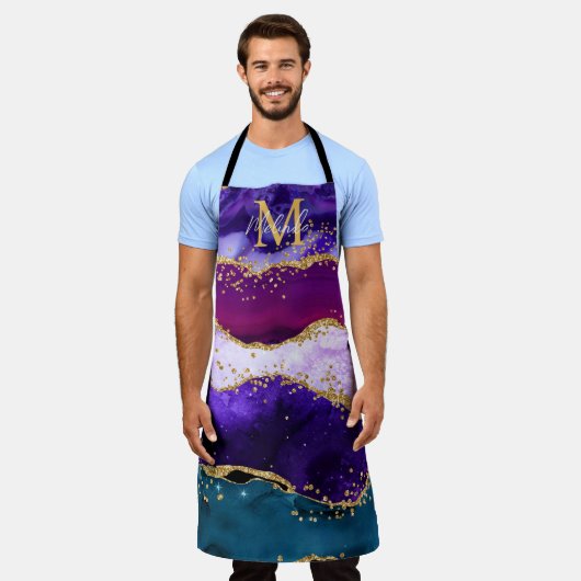 Tablier Agate de Parties scintillant de Peacock violet et  (Porté)