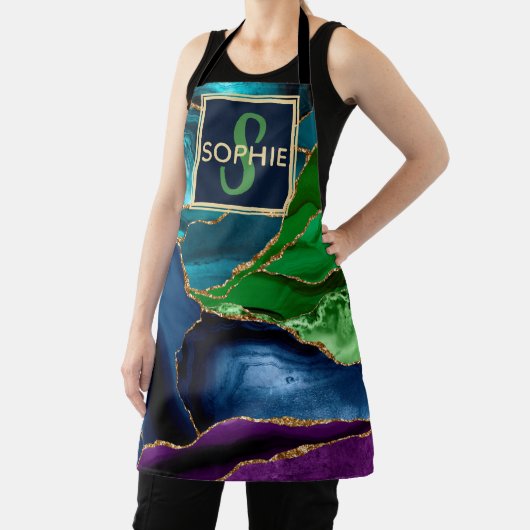 Tablier Agate de Parties scintillant d'or violet, bleu et (Insitu)