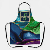 Tablier Agate de Parties scintillant d'or violet, bleu et  (Recto)