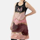 Tablier Agate de séquences noir et rose (Insitu)