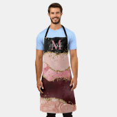 Tablier Agate de séquences noir et rose (Porté)